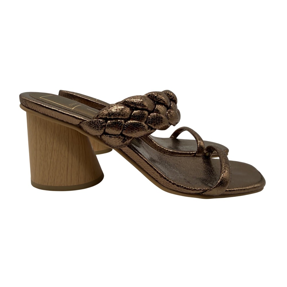 Dolce Vita Paily Heels Womens 8.5 Bronze Excellent Braided Block Heel Sandals